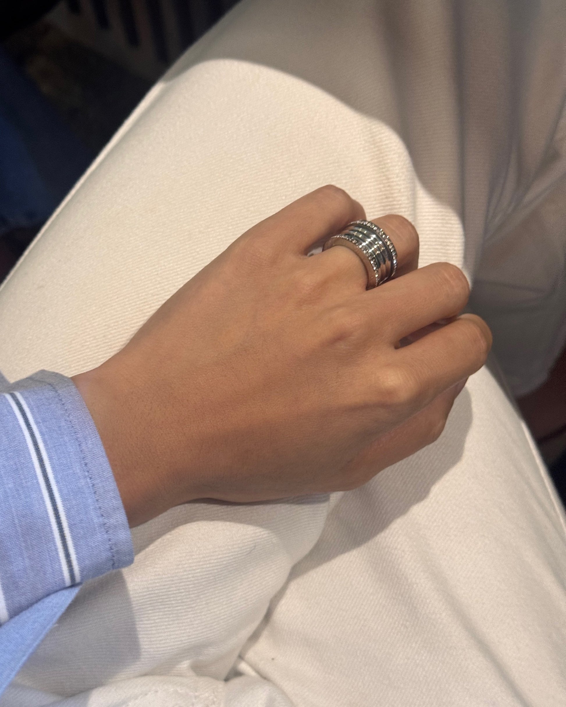 anillo acero inoxidable con zirconia