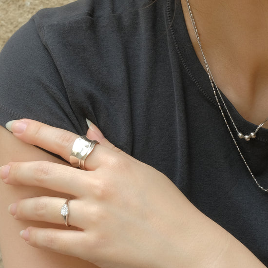 anillo plata 925 de ley ajustable con zirconia pulsera collar acero inoxidable 