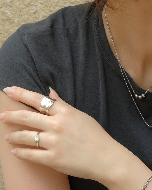anillo plata 925 de ley ajustable con zirconia pulsera collar acero inoxidable 