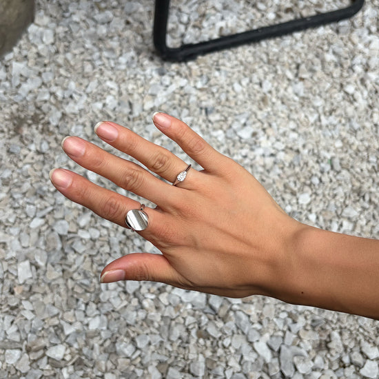 anillo plata 925 de ley ajustable con zirconia 