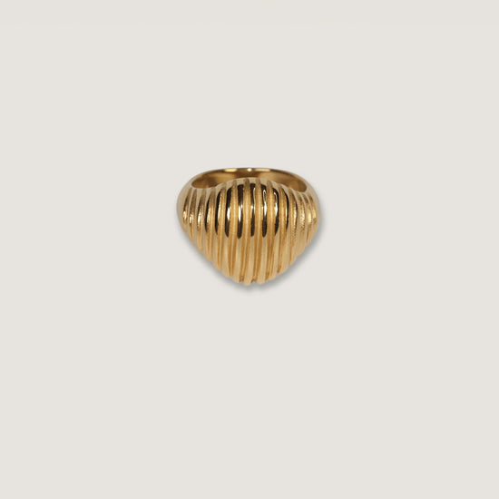 Anillo chunky acero inoxidable baño oro 18K
