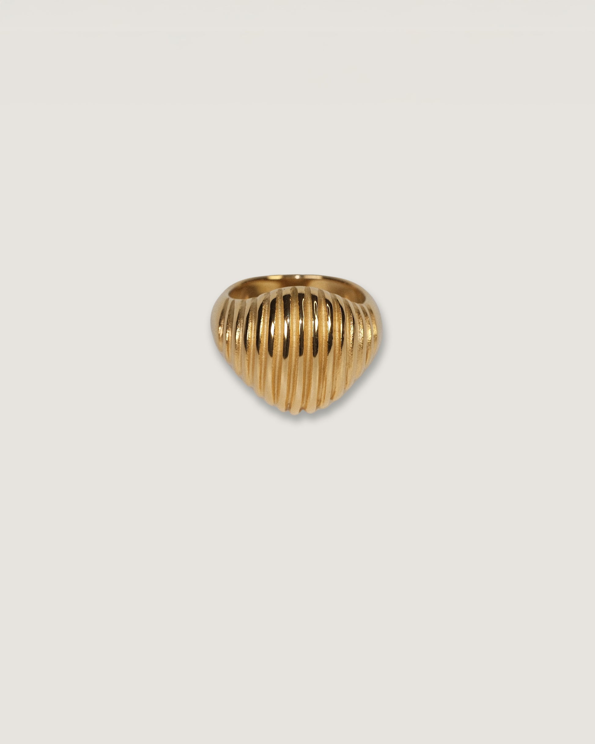 Anillo chunky acero inoxidable baño oro 18K