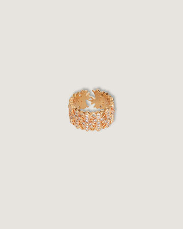 anillo dorado cobre con zirconias