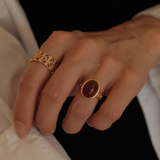Anillos dorados plata 925 piedra 