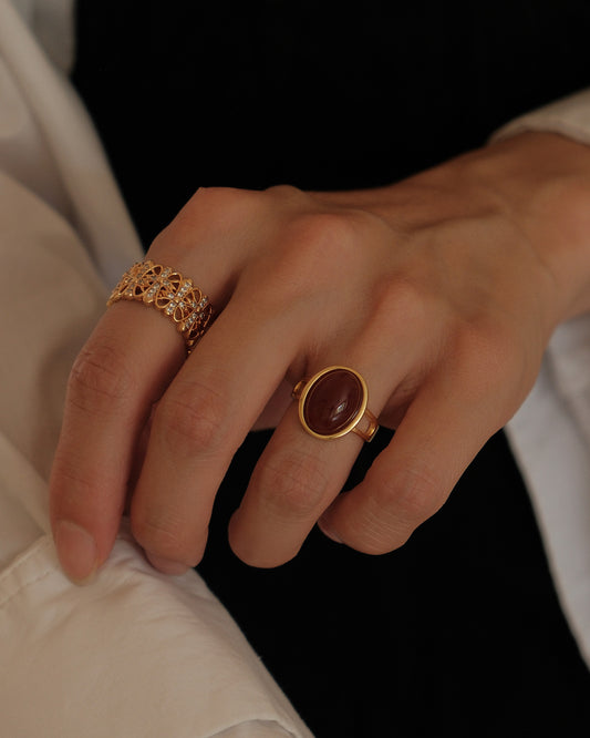 Anillos dorados plata 925 piedra 