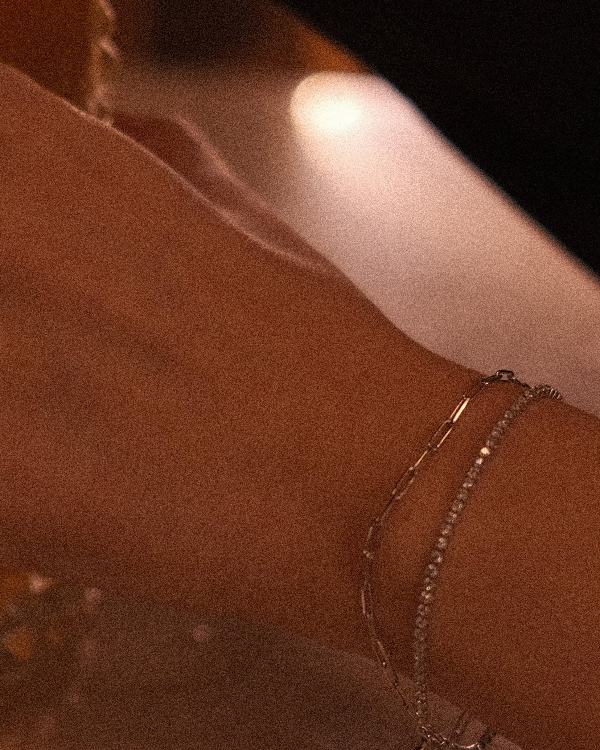 Pulsera de plata 925 con cadena mixta y pavé de cristales