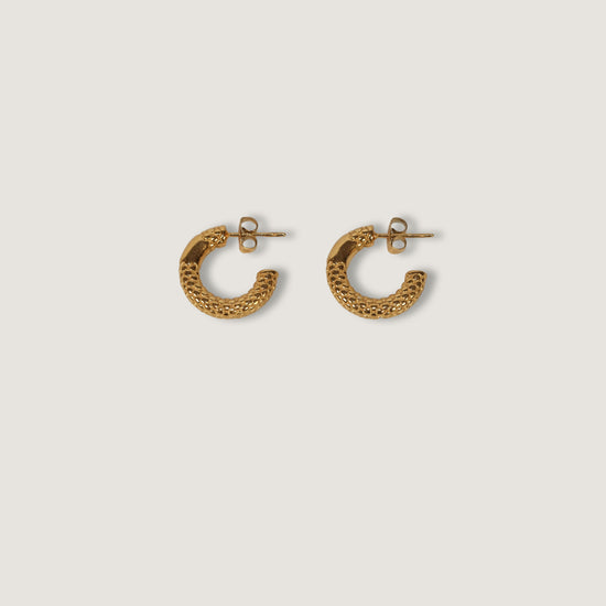 Aretes hoops aro acero inoxidable bañado en oro 18k