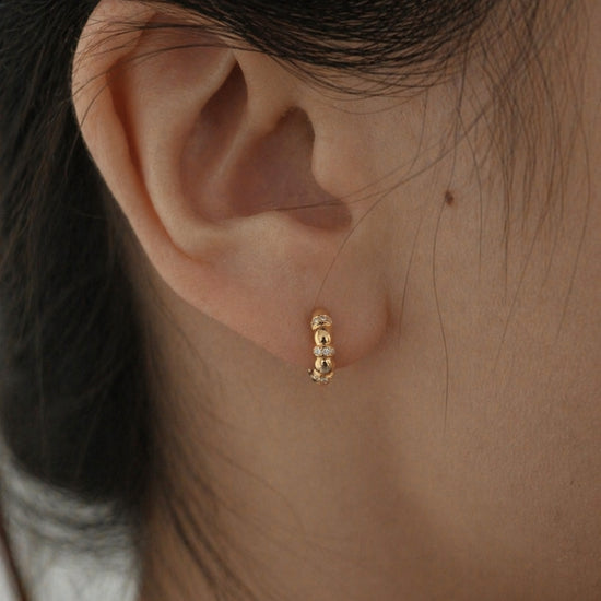 Aretes hoop plata 925 bańo oro 18k