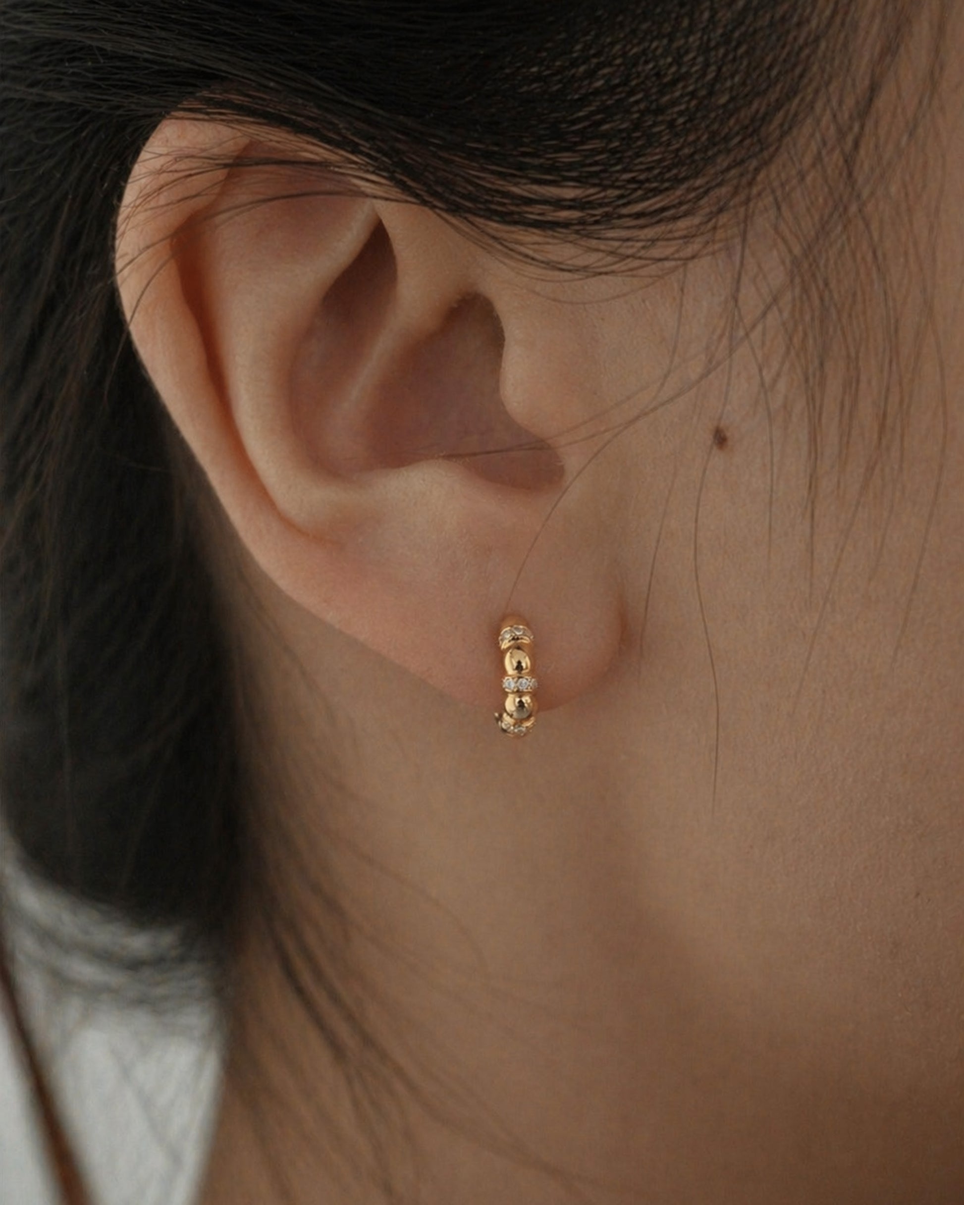 Aretes hoop plata 925 bańo oro 18k