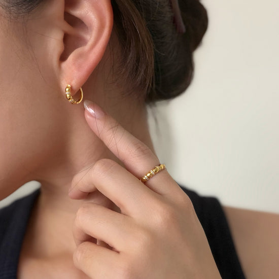 Aretes baño 18K plata 925