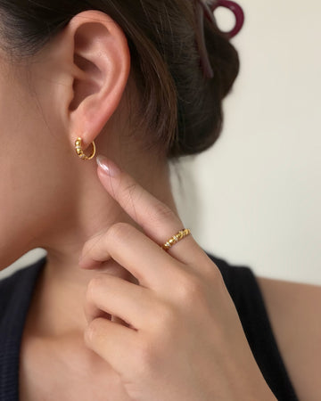 Aretes baño 18K plata 925