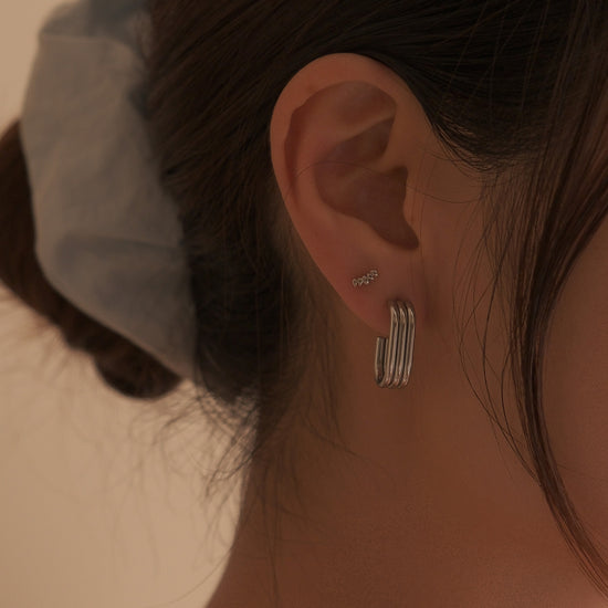 hoops acero inoxidable aretes plata 925