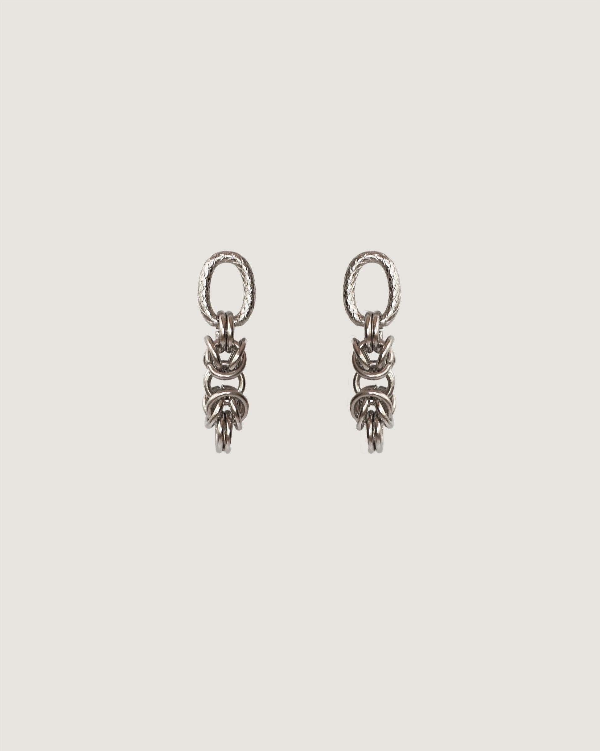 Aretes chunky con cadena de eslabones de acero inoxidable