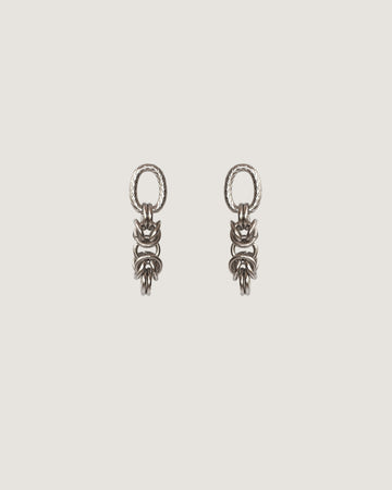 Aretes chunky con cadena de eslabones de acero inoxidable