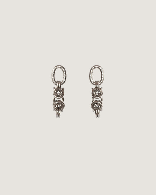 Aretes chunky con cadena de eslabones de acero inoxidable