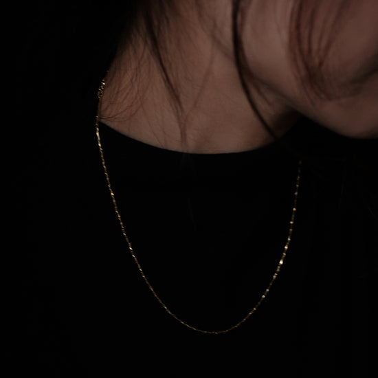 Collar cadena plata 925 pulido baño en oro 18k y aros hoops 