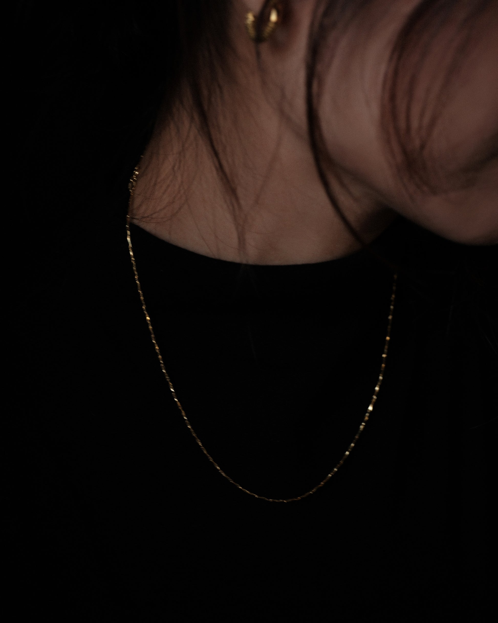 Collar cadena plata 925 pulido baño en oro 18k y aros hoops 