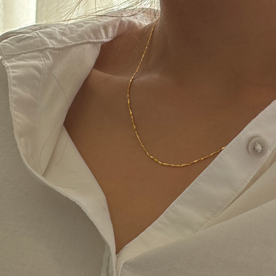 Collar cadena plata 925 pulido baño en oro 18k