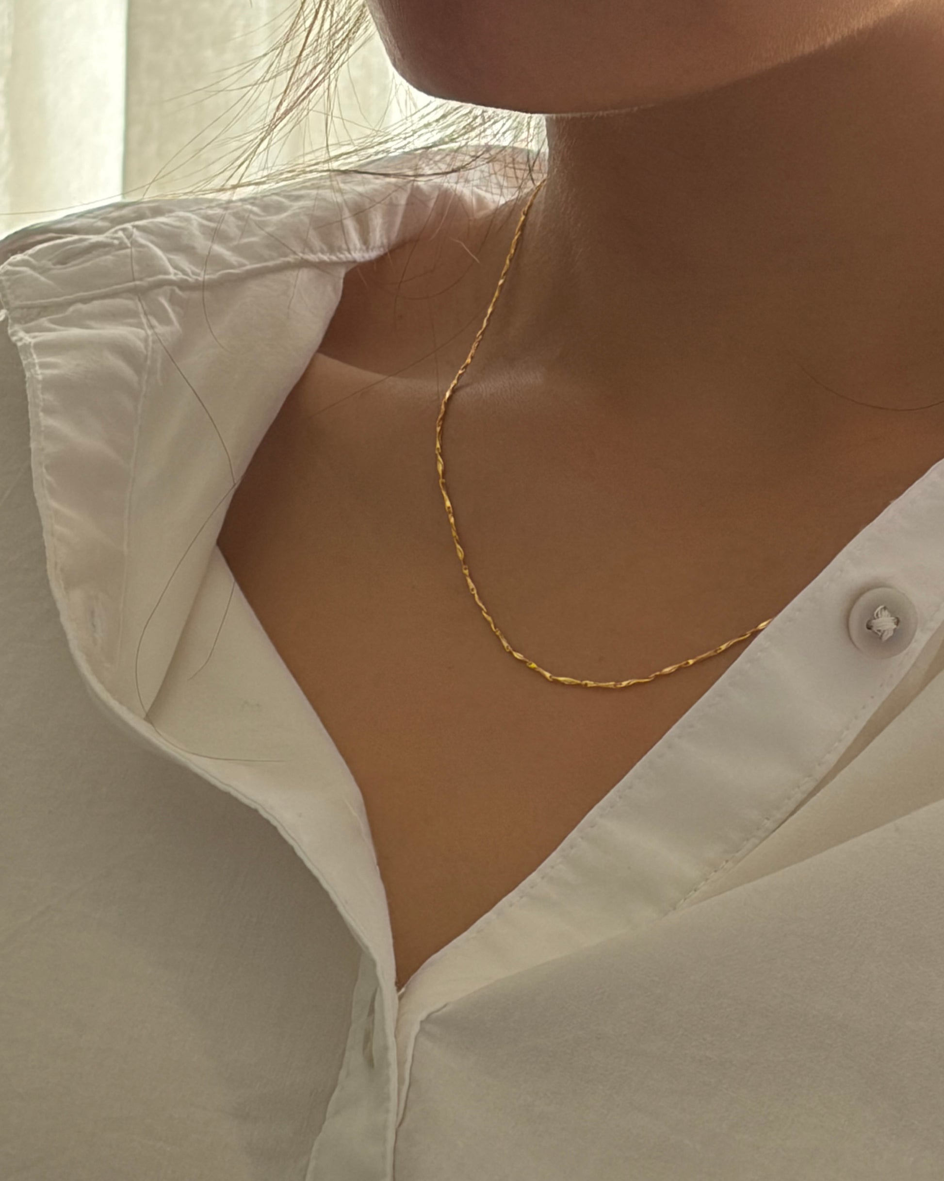 Collar cadena plata 925 pulido baño en oro 18k