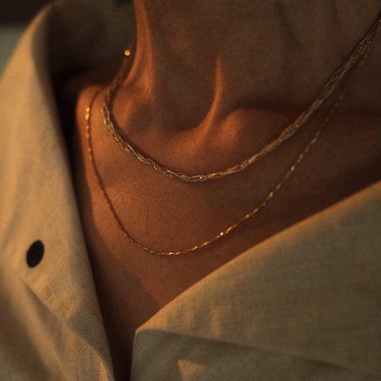 Collar gargantilla plata 925 bańo oro 18K