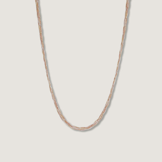 Collar gargantilla cadena de tres colores tricolor en plata 925