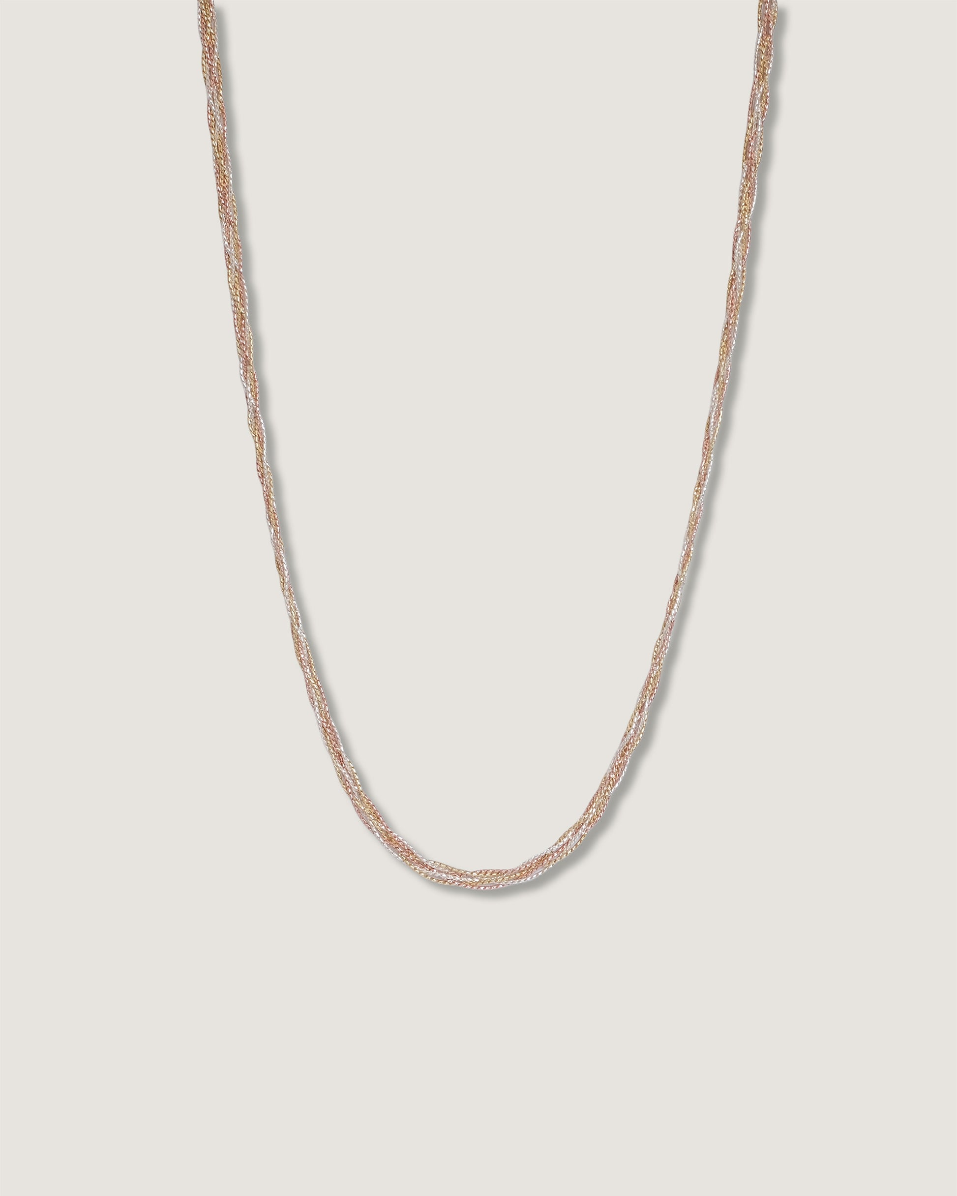 Collar gargantilla cadena de tres colores tricolor en plata 925