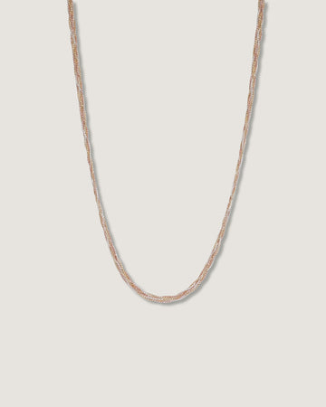 Collar gargantilla cadena de tres colores tricolor en plata 925