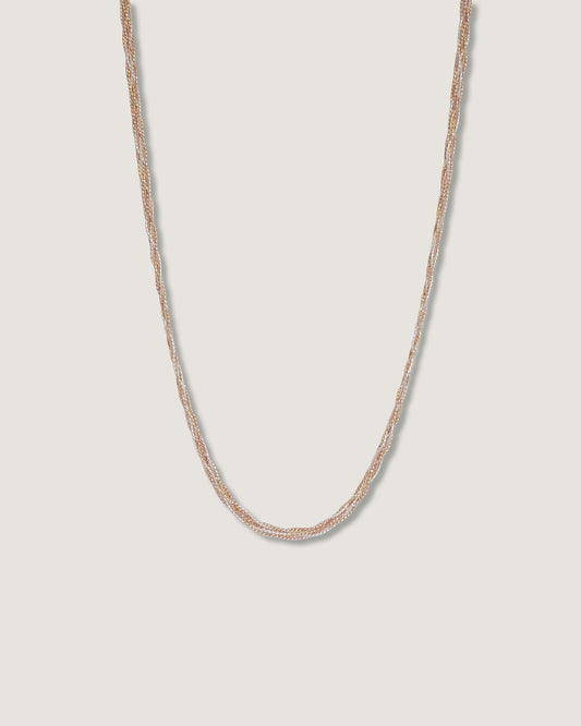 Collar gargantilla cadena de tres colores tricolor en plata 925