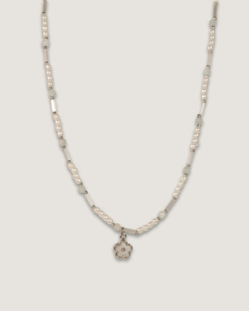 Collar Daisy White Silver