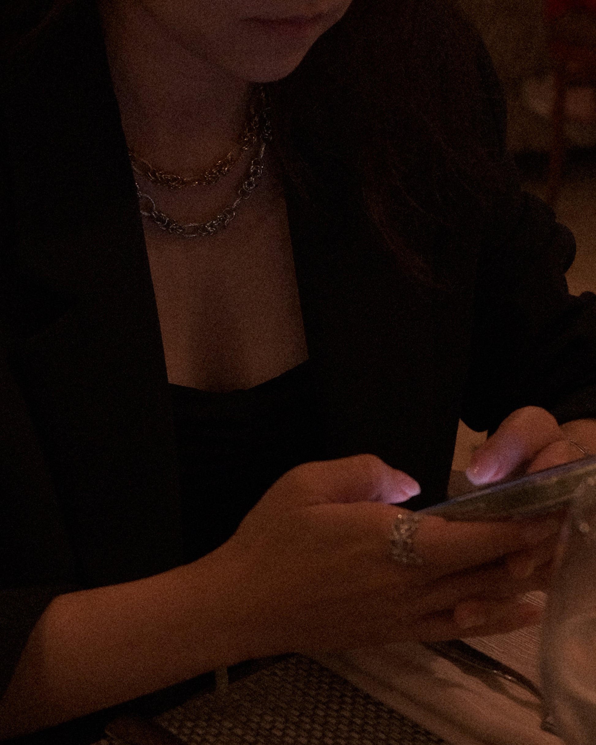 Collar de acero inoxidable estilo chunky con cadena de eslabones grandes baño oro 18k