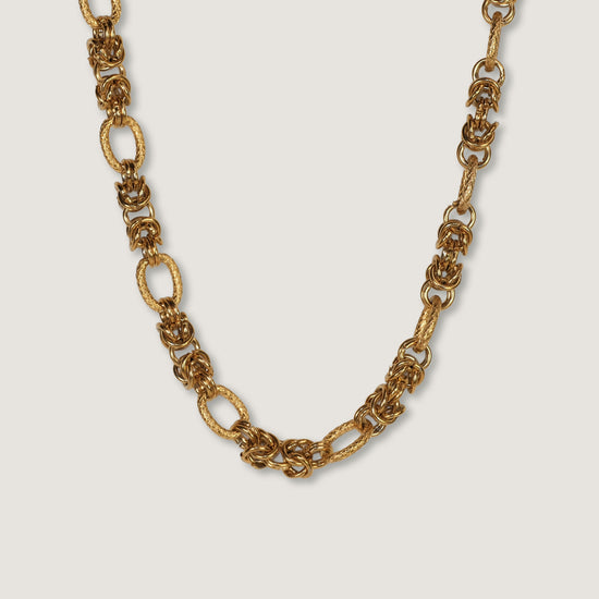 Collar de acero inoxidable estilo chunky con cadena de eslabones grandes baño oro 18k
