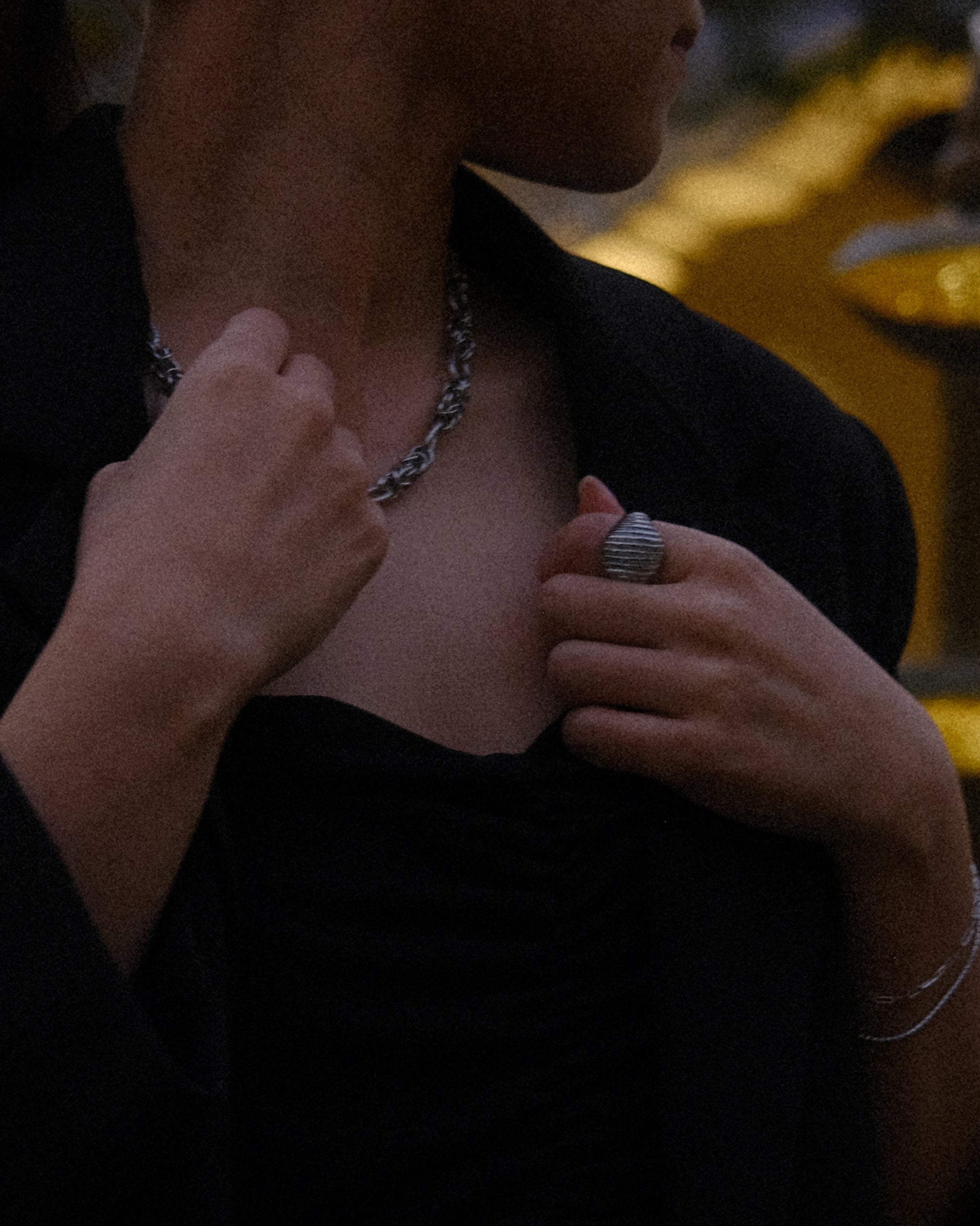 Anillo chunky acero inoxidable plateado