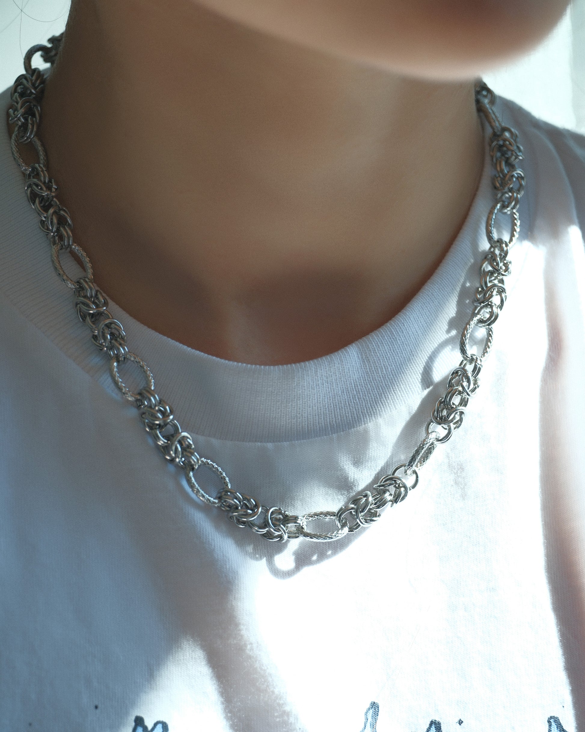 Collar de acero inoxidable estilo chunky con cadena de eslabones grandes