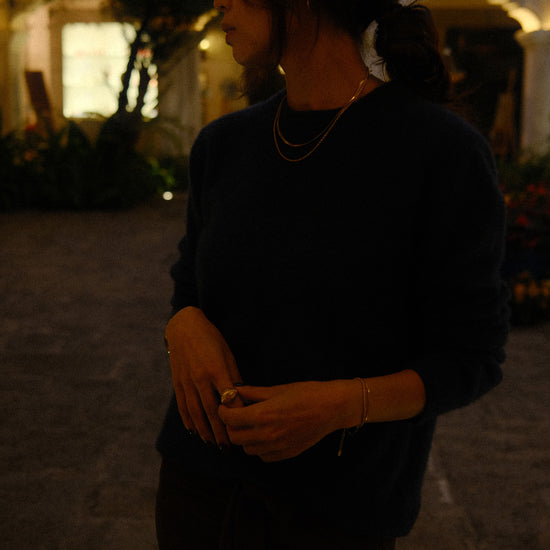 Collar Vera Cadena tipo snake de acabado liso reflectante y con cadena secundaria trenzada