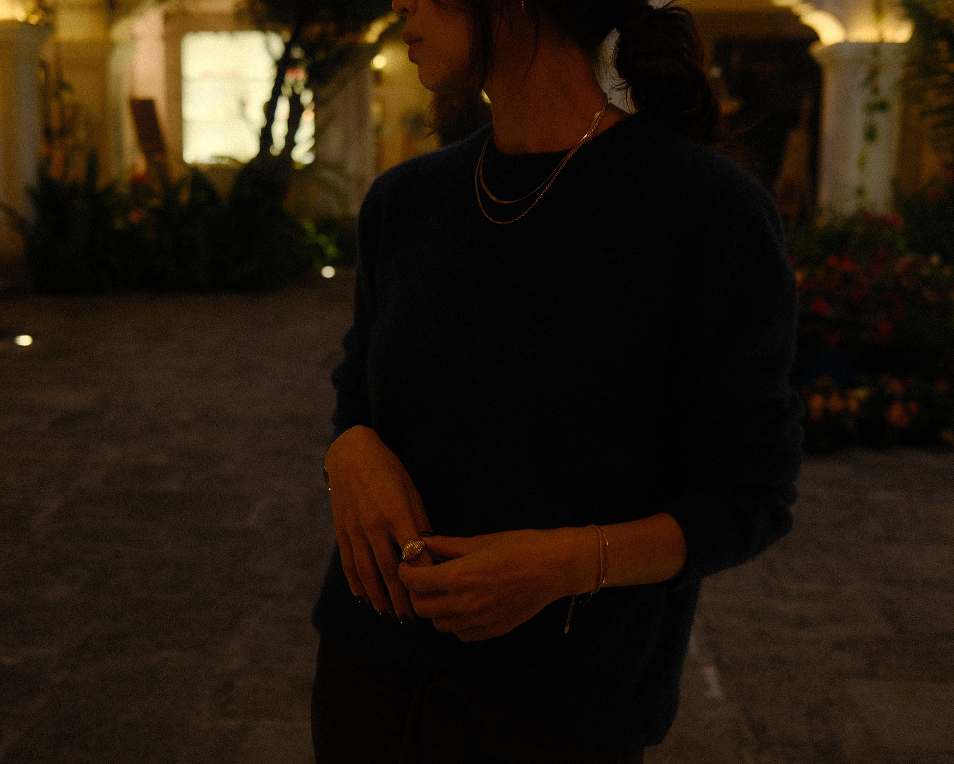 Collar Vera Cadena tipo snake de acabado liso reflectante y con cadena secundaria trenzada