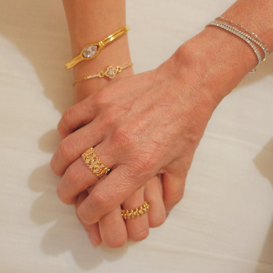 Anillos dorados y pulseras plata 925 acero inoxidable