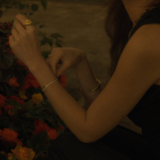 Pulsera de plata 925 baño oro 18k con cadena mixta y pavé de cristales