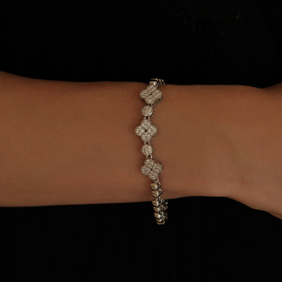 Pulsera con zirconias acero inoxidable