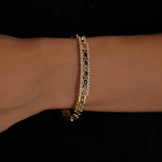 Pulsera con zirconias de color acero inoxidable
