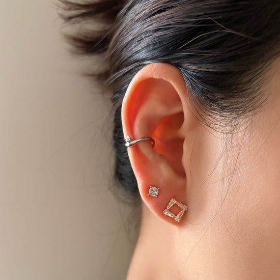 aretes plata 925 con zirconia ear cuff 
