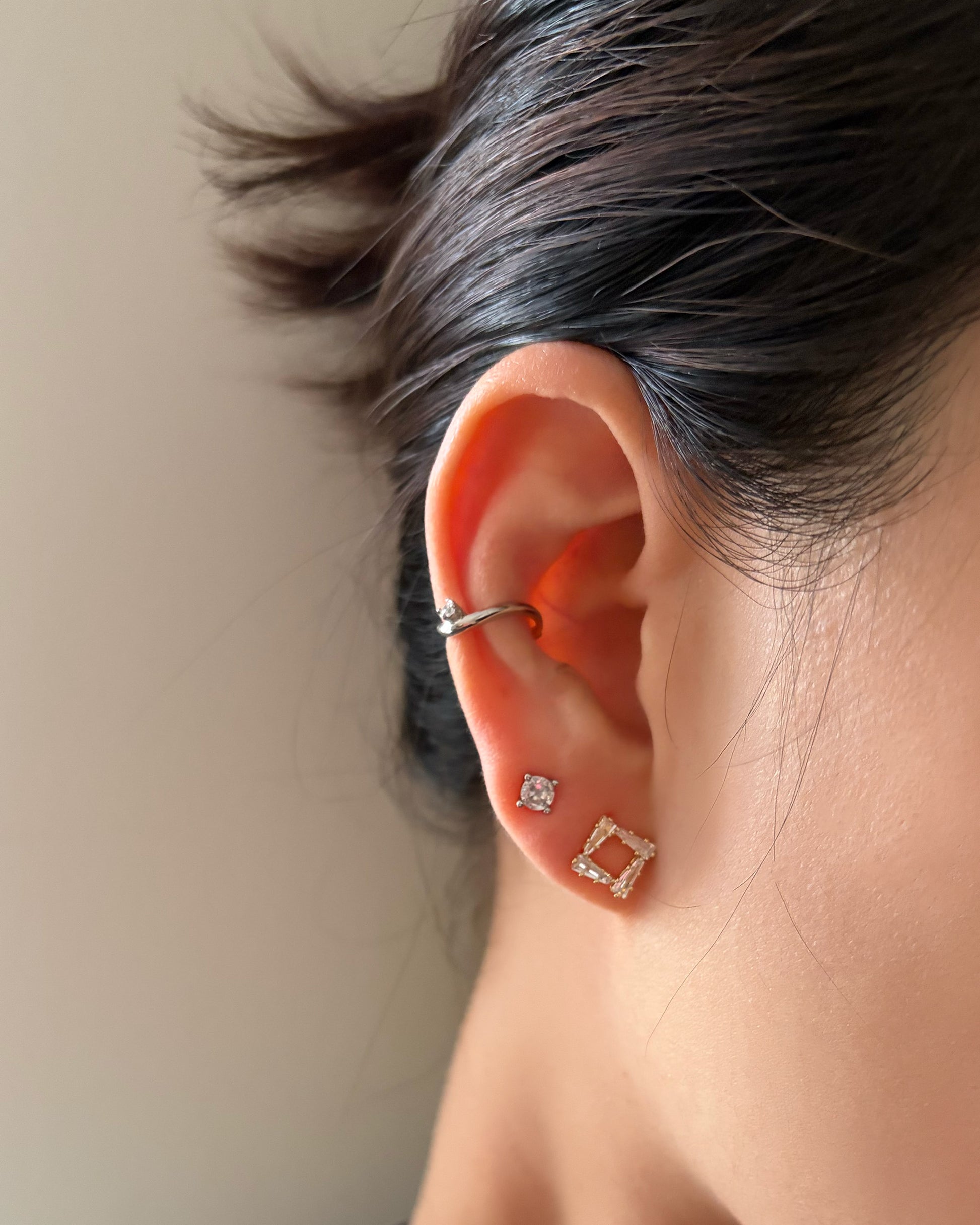 aretes plata 925 con zirconia ear cuff 