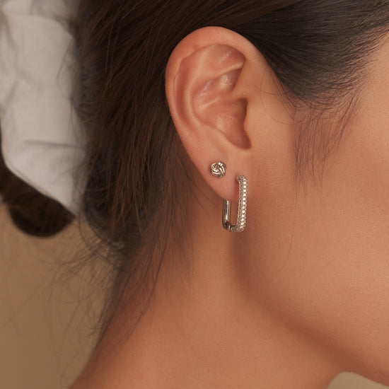 hoops aretes poste de plata 925 con zirconia 