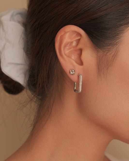hoops aretes poste de plata 925 con zirconia 