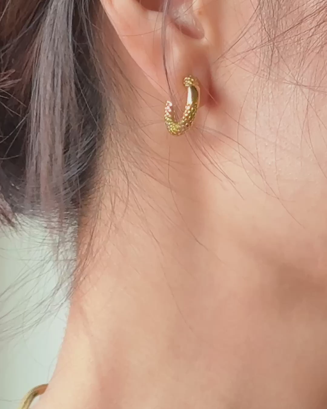 Aretes hoops aro acero inoxidable bañado en oro 18k