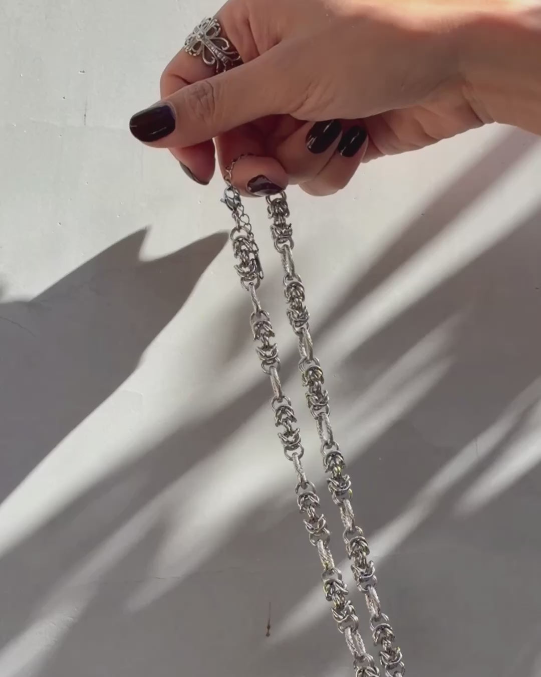 Collar de acero inoxidable estilo chunky con cadena de eslabones grandes